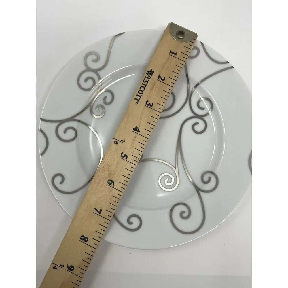 LS Collection Sevilla By Vicente Wolf Metallic Scrolls Salad Plate 7 3/4”